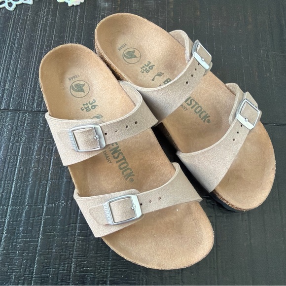 Birkenstock Birkis Sydney Womens Size 36 Vegan Gray Taupe - Picture 7 of 13